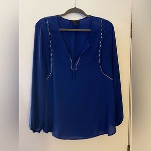 Tassel-Trim Top, “Bright Indigo”